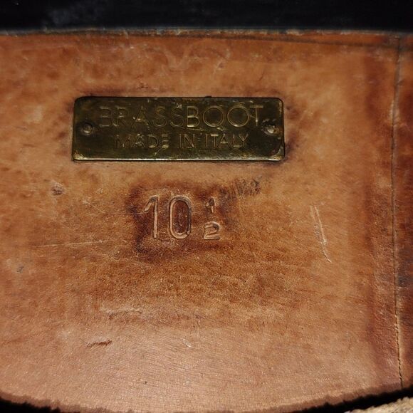Brass Boots tan leather dress shoes  loafers Made in Italy  Sz 10.5